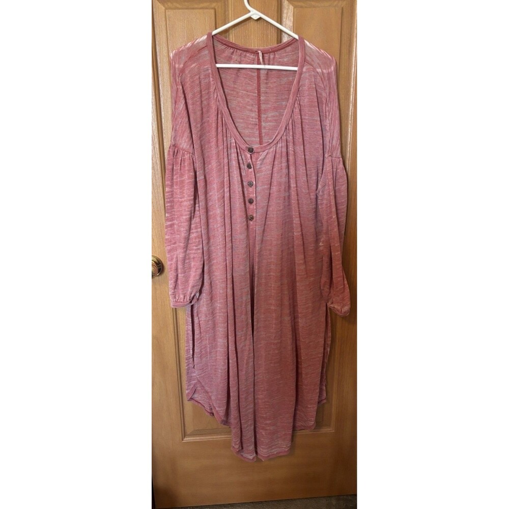 Free People Tunic Button Side Slit Tunic Dress Women’s Size Large Beach